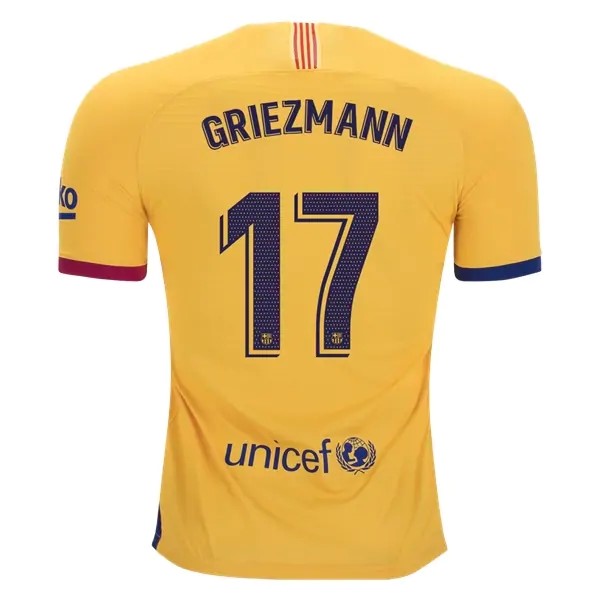 Trikot Barcelona NO.17 Griezmann Auswarts 2019-20 Gelb Fussballtrikots Günstig